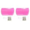 2PCS Self Grooming Cat Brush Interactive Toy Soft Cat Wall Corner Scratcher Massage Combs with