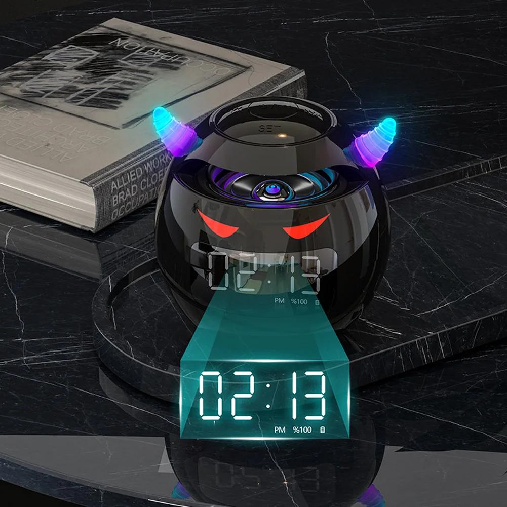 Sevimli Çalar Saat Bluetooth Hoparlör LED Dijital TF Çift Alarmlı Saat Hoparlör Ev Dekorasyonu Çocuk Odası Uyku Masa Saati