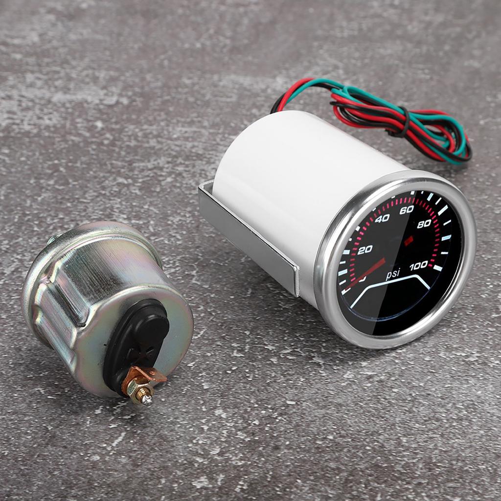 52mm   2in Universal Car Oil Pressure Guage System Tester 0‑100PSI Digital Meter 12V White Light