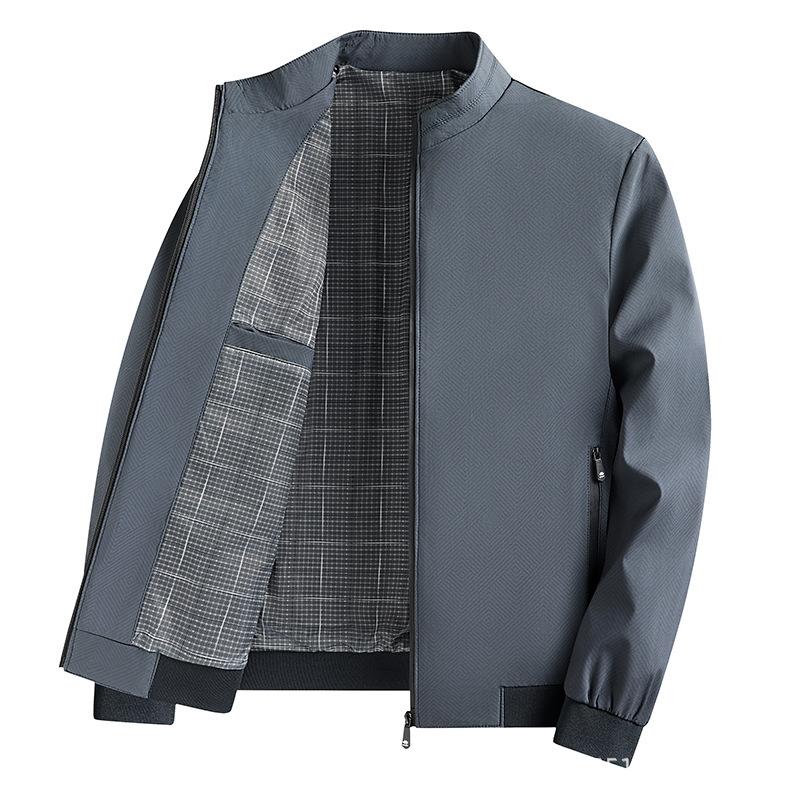 Jacket Men's Three-Defense Business Commuter American Stand Collar Dad Executive Jacket Men's Spring and Autumn Jacket