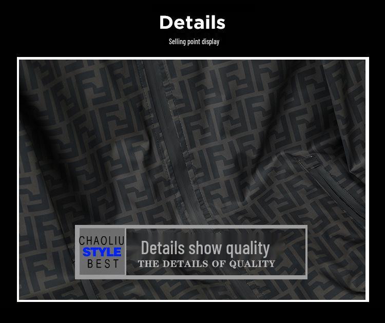 European Station Spring 2025 Men's Trendy Printed Hooded Jacket