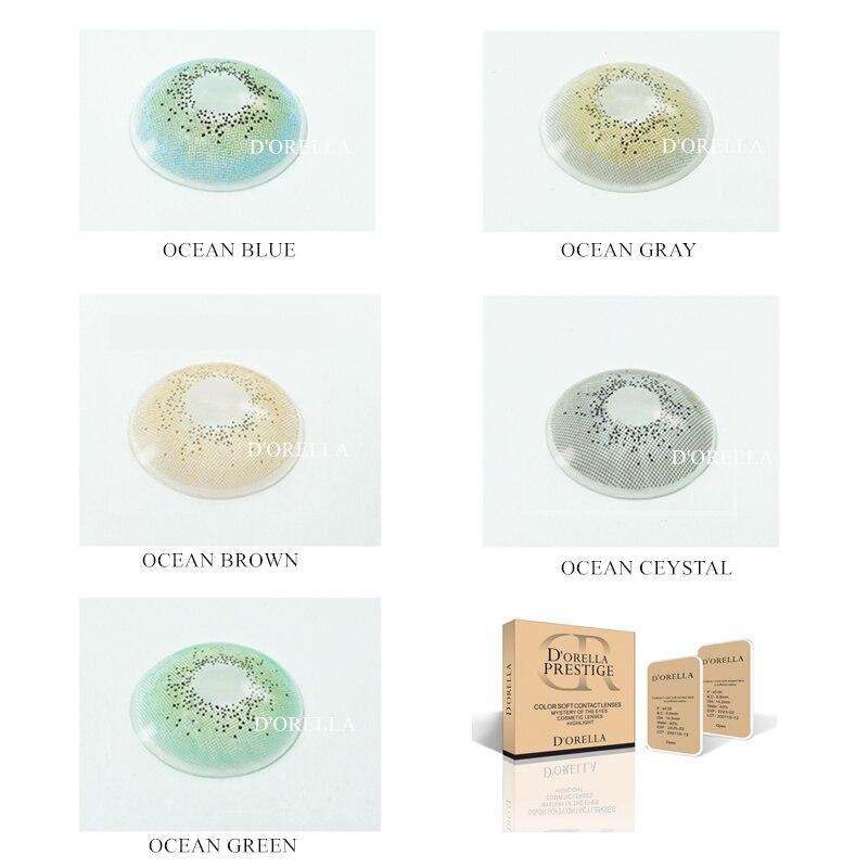 D'ORELLA 1 Paar (2 Stück) farbige Kontaktlinsen der OCEAN Hybrid-Serie für Augen und Kosmetik