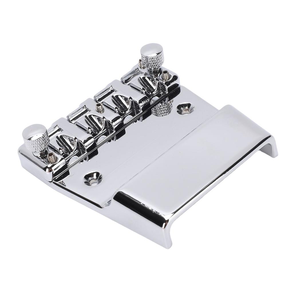 Bass Bridge Fit for Rickenbacker 4 String 18mm Adjustable Cr Plated Zinc Alloy Saddles Assembly