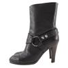 CHANEL COCO Mark boots Matelasse black leather Women Used
