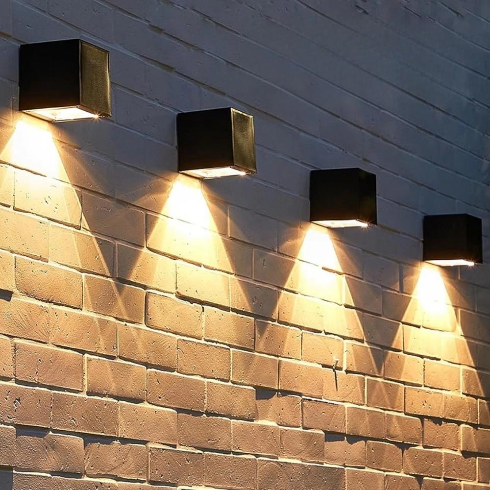 Square Design Wall Lamp IP65 Waterproof Outdoor Garden Light Solar Wall Lights  Outdoor Use