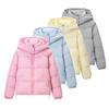Vintage Style Cotton Puffer Jacket Women Loose Fit Round Neck Long Sleeve Printed Casual Coat