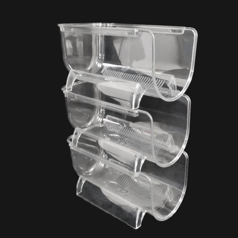 Stackable Wine Bottle Storage Rack Refrigerator Organizer Clear Plastic Shelf