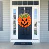 Wall Hanging Pumpkin Burlap Wreath Linen Halloween Pumpkin Wreath Decorative   Christmas