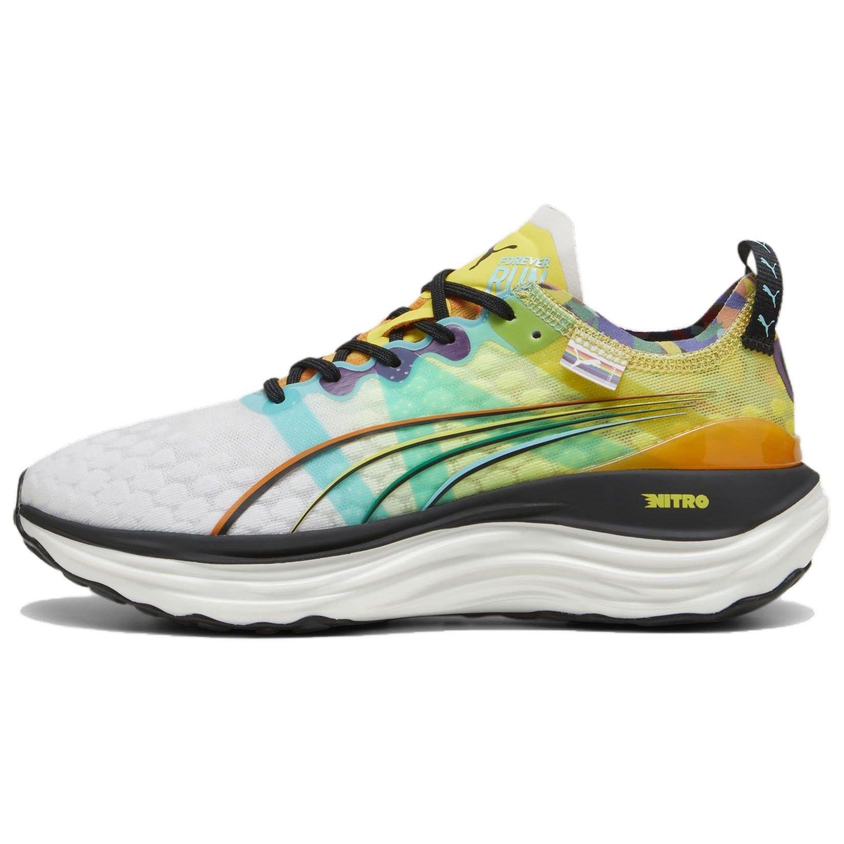 Puma Foreverrun Nitro Unisex White Court Yellow Black 380100-01 EU 35.5