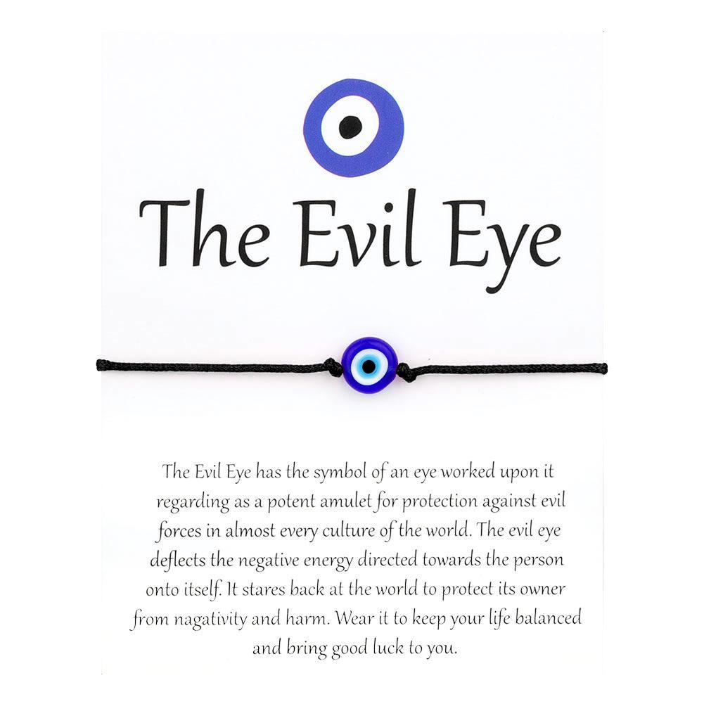 Červeno-černý pletený náramek s okem zla - Ochranná ruční šňůrka pro páry