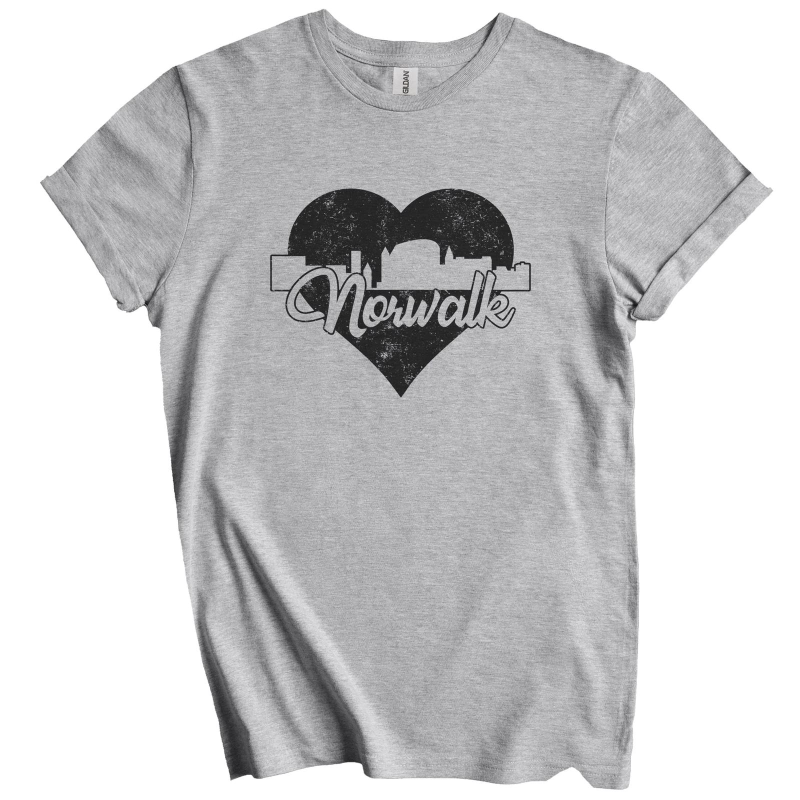 

Retro Norwalk Connecticut Skyline Heart Distressed T-Shirt 4XL