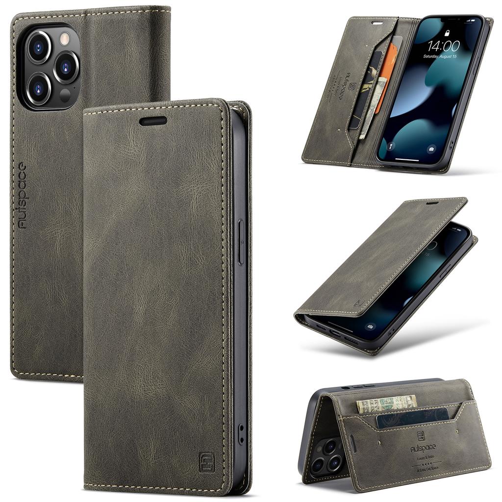 AutSpace-A01 Per Samsung Galaxy S25 S24 S23 S22 Ultra S20, Custodia Portafoglio Flip Magnetica Antiurto in Pelle PU con Slot per Schede e Supporto