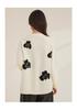 Retro Jacquard Cardigan Cotton Wool 100% Autumn/Winter V-neck Coat Versatile Women's Woolen Sweater for Daily Use