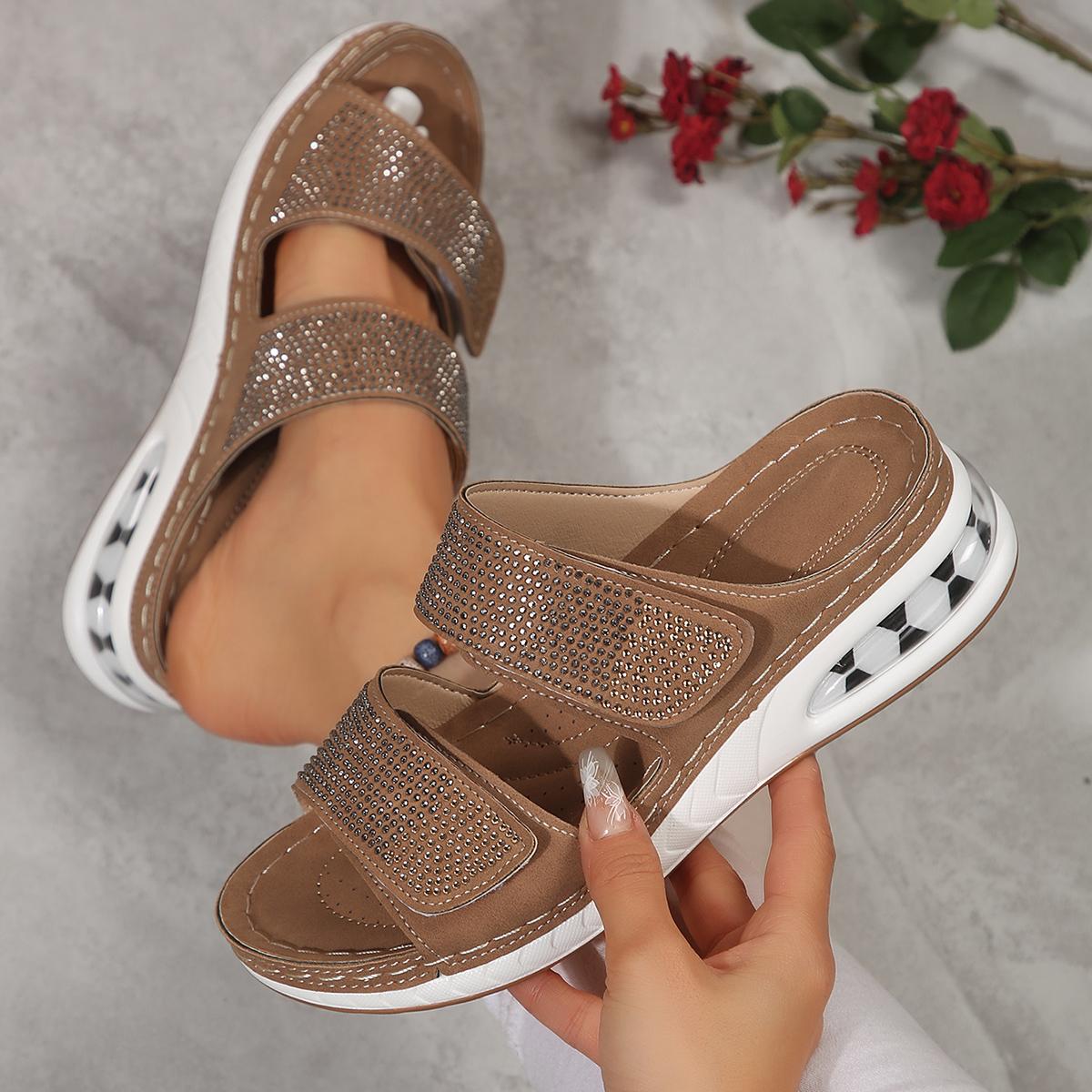

Fashion Summer Women Slippers Comfortable Slippers Designer Shoes Women Retro Beach Fashion Casual Wedge Sandals Large Size Slides Women 36 коричневый