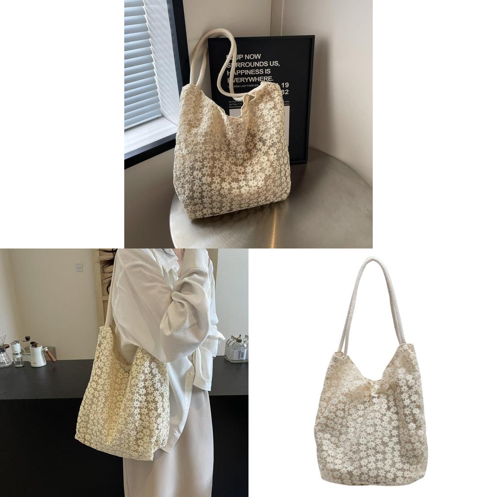 Lace Tote Bag With Magnetic Closure For Casual Daily Use