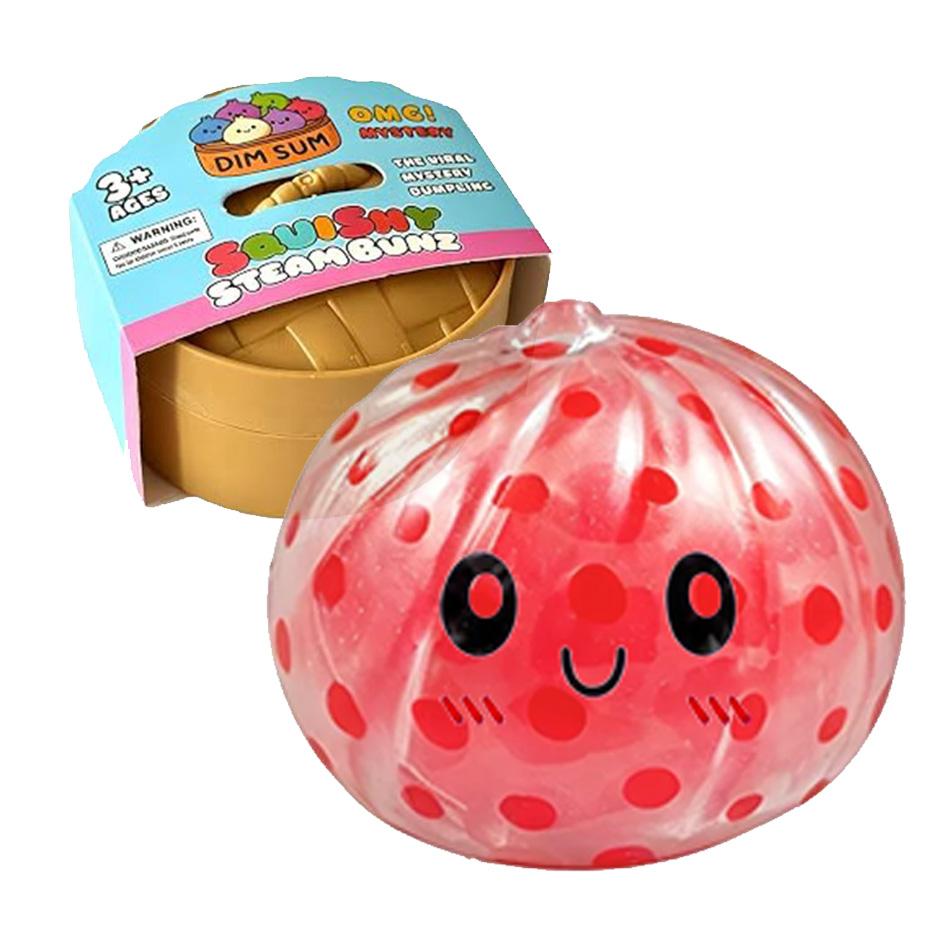 Glitter Dumpling Squishy With Box Dumplings Sensory Steamer Soft Tpr Dough Ball For Decompression Fidget Toy Stress Relief Gift