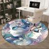 1pc Anime Design Round Carpet Office Chair Mat, Non Slip Rug for Home Decor, Living Room, Bedroom, Game Room, Festival Gift