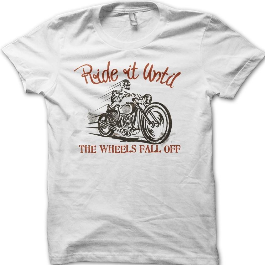 Катайся, пока колеса не отвалятся Мотоциклетная Классическая Винтажная Байкерская Футболка 06105 3XL