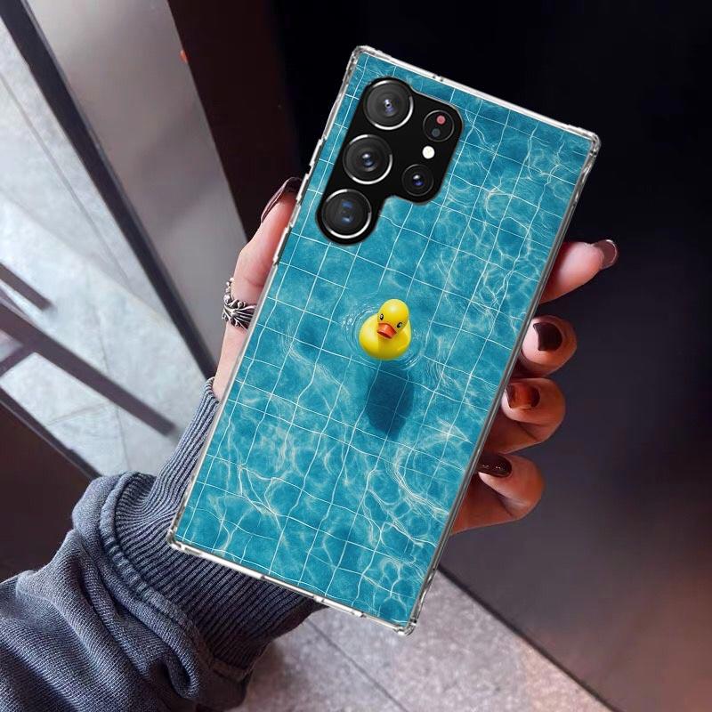 Rubber Ducks Swimming Pool Phone Case For Samsung Galaxy S26 S25 Edge S24 S23 Ultra S22 Plus S21 S20 FE Soft TPU Back Cover Fund