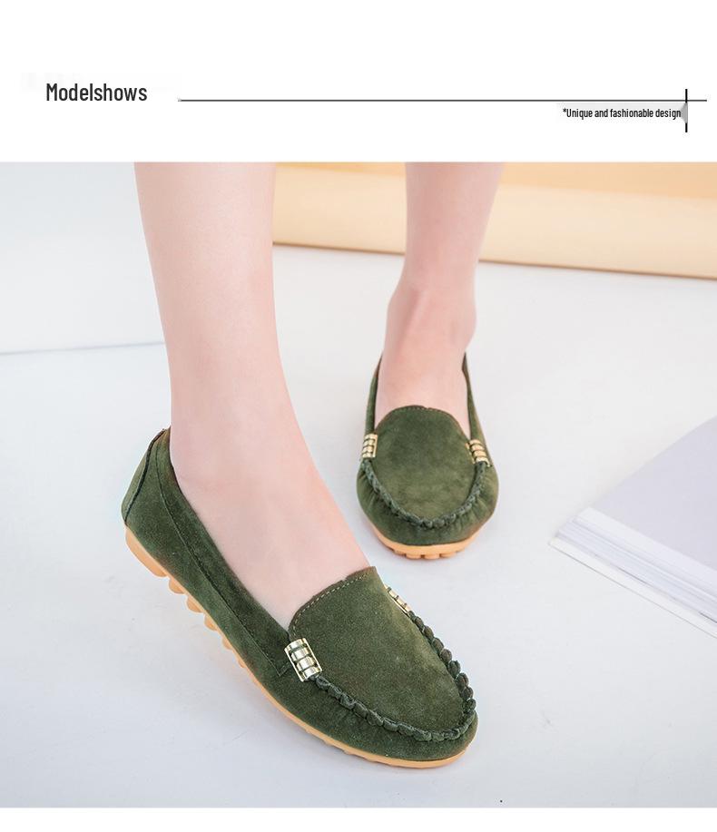 2025 Autumn Women's European & American Slip-on Loafers, Plus Size Available