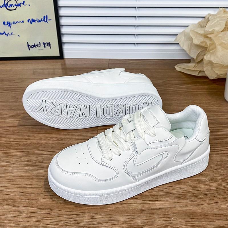 

Thick-soled casual board shoes women s 2025 new popular spring and autumn versatile shallow mouth round head breathable little white shoes women s sh 35 белый