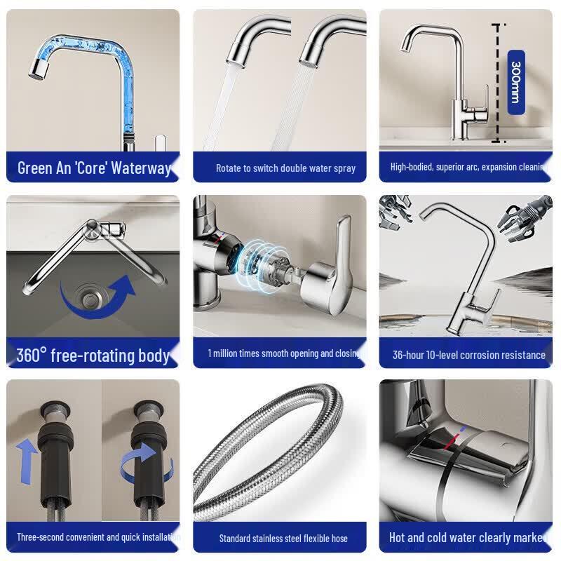 Jomoo Swivel Hot & Cold Kitchen Sink Faucet