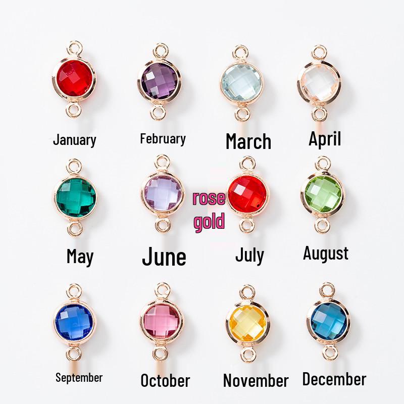 6mm Single Pendant Birthstone Jewelry - 12 Colors DIY Necklace & Earrings with K9 Glass