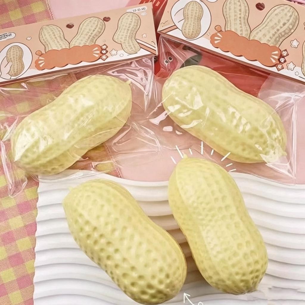 Soft Slow Rebound Peanut Block Squishy Toy,Realistic Food Shaped Decompression Fidget Toy,Stress Relief Anti Anxiety Squeeze Toy