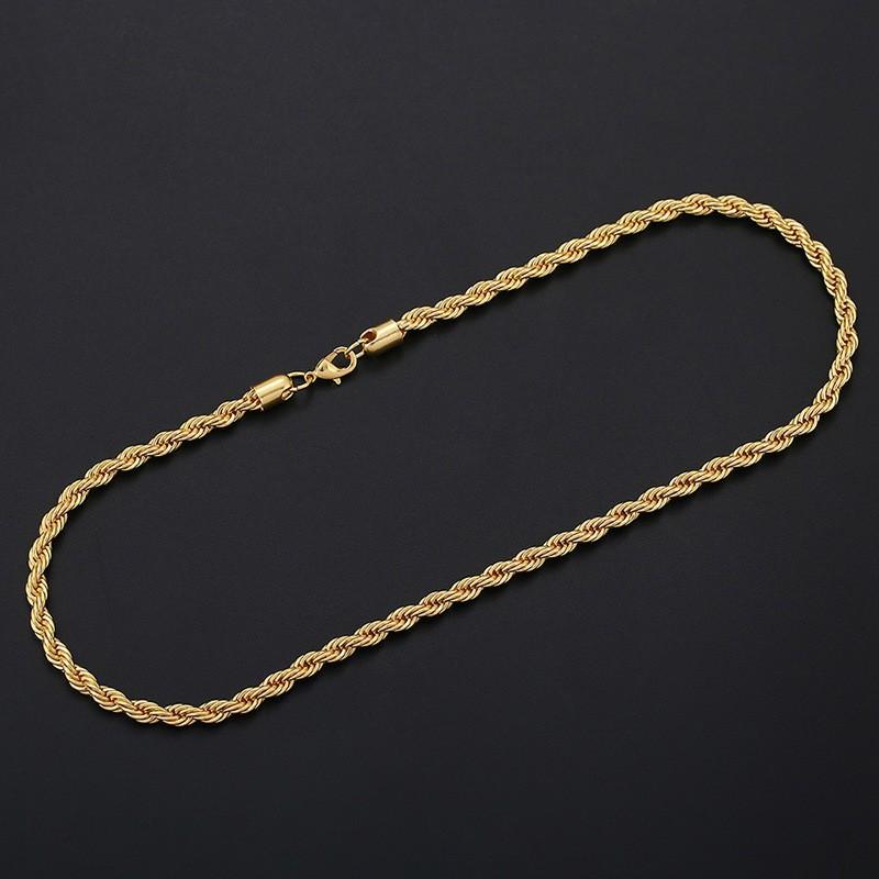 Titanium Steel Necklace Women'S 4Mm Stainless Steel Twist Clavicle Chain Temperament Simple Trend Decoration