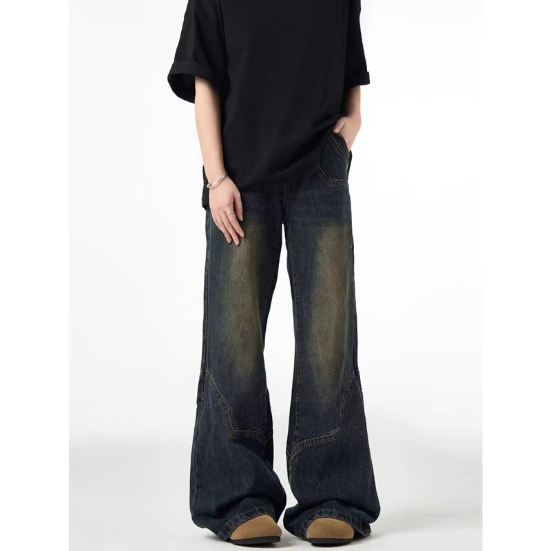 Jeans Herren Frühling und Herbst gewaschen rüpelhaft schön leicht ausgestellte Hose Amerikanische High Street locker gerade Freizeithose Herren