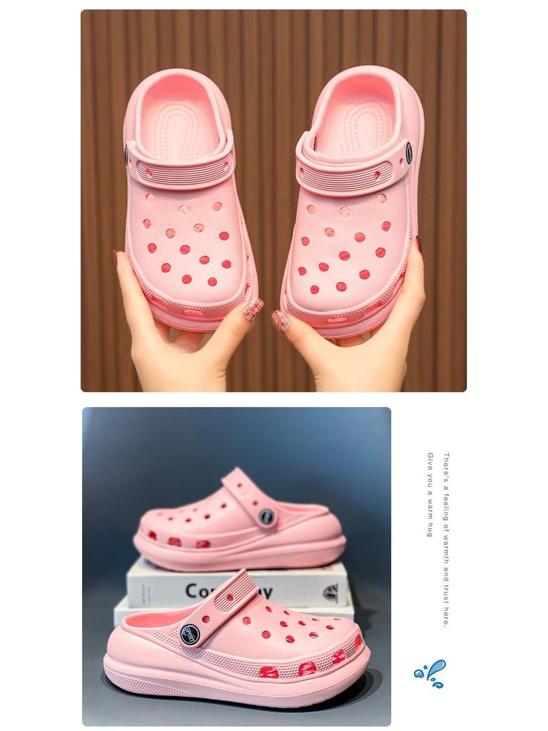 Kids' Summer Clog Sandals: Boys' & Girls' Non-slip, Thick-soled, Closed-toe Beach Slippers for Outdoor Play