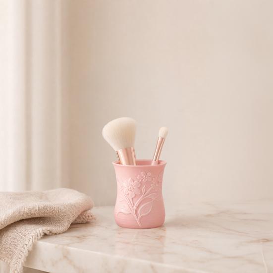 3D Printed Flower Vase, Exquisite Flower Embossed Vase, Decorative Flower Holder, Multi-purpose Pen Holder for Home Tabletop Decoration