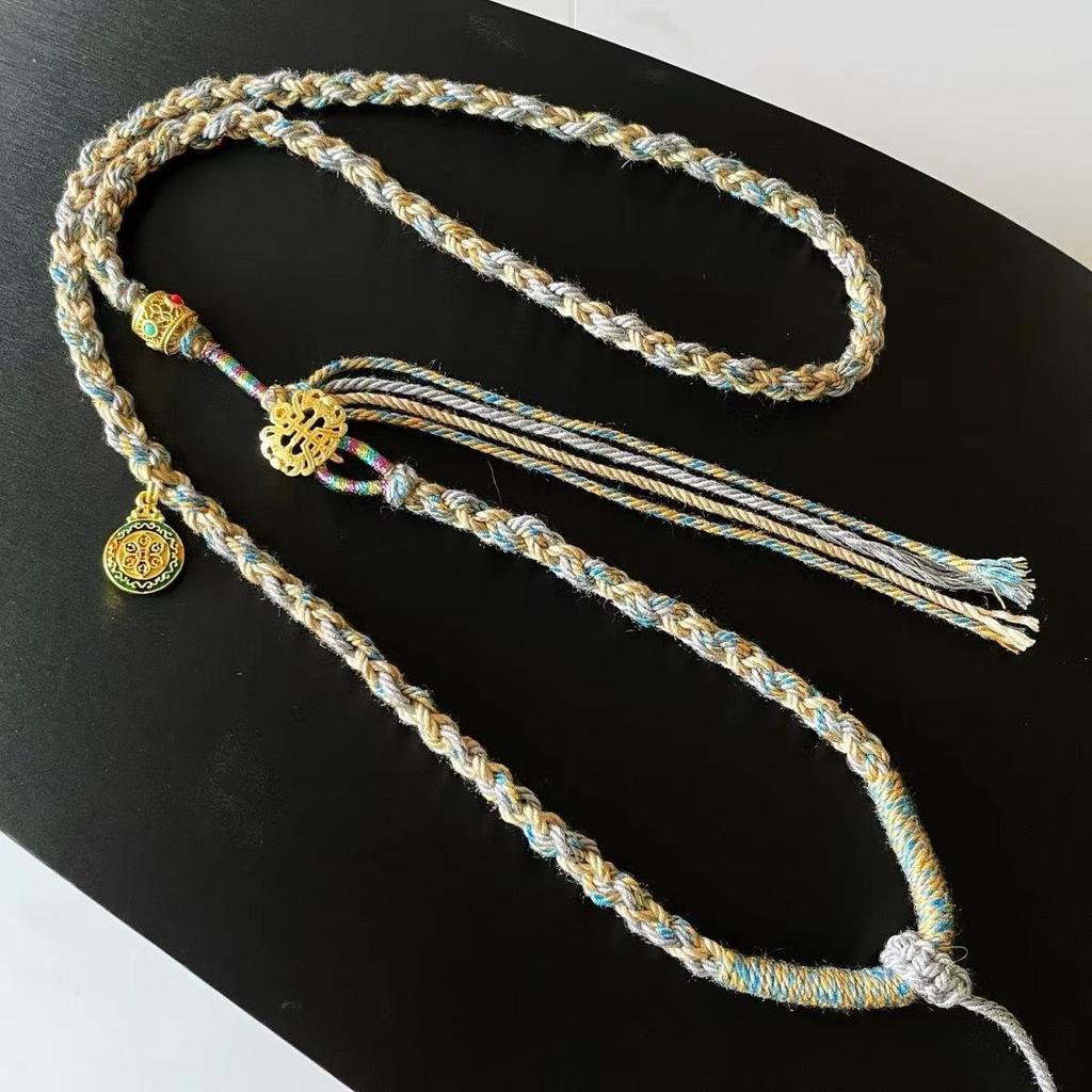 Tibetisches handgewebtes Anhängerschnur: Unisex handgeriebener Baumwoll-Amulett-Thangka