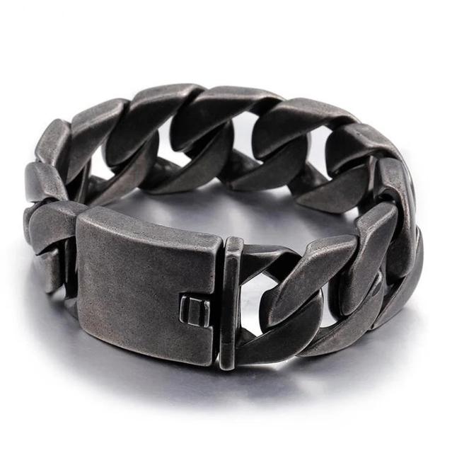 Pulseira de Corrente Curb Cubana Cor Ouro Prata Pesada 26MM Homens Mulheres Hiphop Arco-íris Aço Inoxidável Biker Moto Pulseira Joia