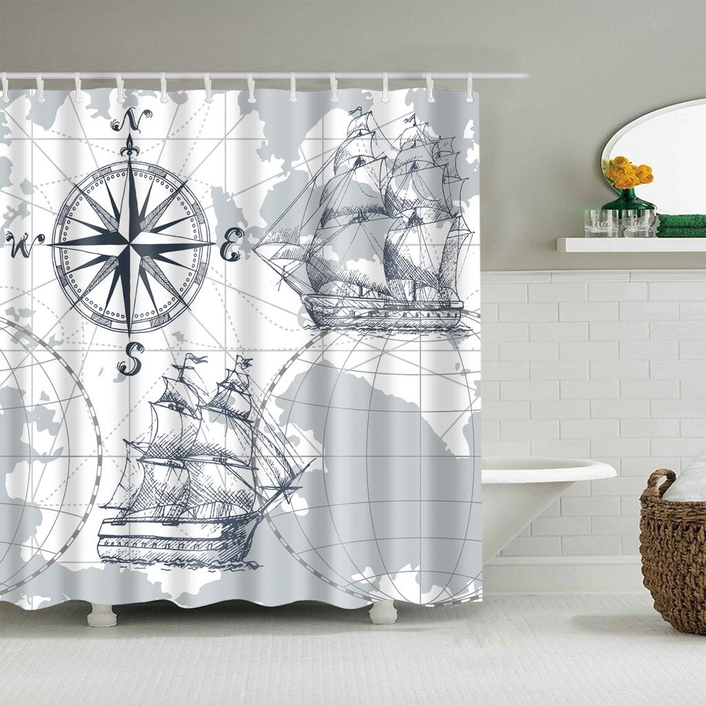 VIKAMA Nordic Inspired Instagram Style Starry Sky Pattern Shower Curtain Waterproof And Mould Resistant Bathroom Decorative Curt