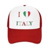 I Love Italy  Sun Hats  Trendy Unisex Adult Mesh Trucker Hat Dropshipping Design Kpop Rock Baseball Caps Birthday Gift
