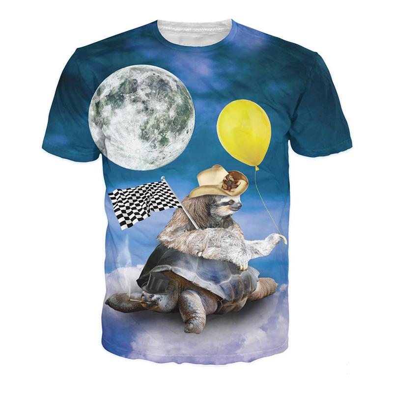 Bláznivá Vtipná Zvířecí Vzor 3D Tištěná Trička Hip Hop Streetwear Kulatý Výstřih Krátký Rukáv Pánská a Dámská Unisex Trička