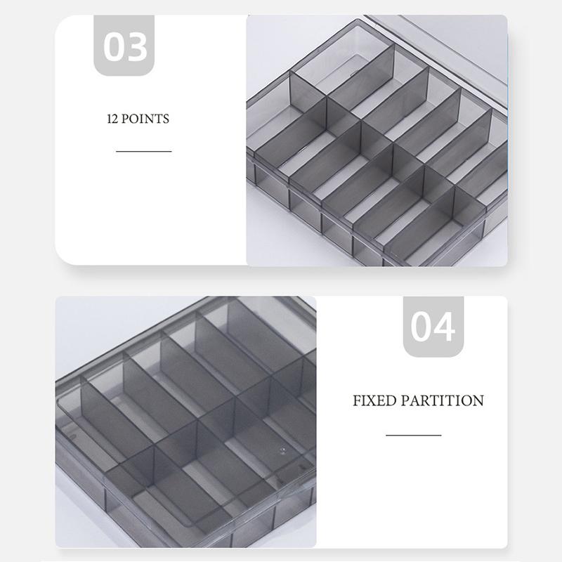 12 Grids Transparent Empty Nail Foils Storage Box Plastic Jewelry Beads Gems  False Nail Art Tips Box Case Organizer