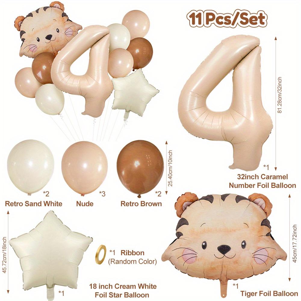

11 шт. Мультяшный воздушный шар в виде головы животного Сафари в джунглях Тигр для украшения на вечеринку по случаю дня рождения 40 дюймов Карамельный номер Украшение для вечеринки в джунглях Подарок 40inch