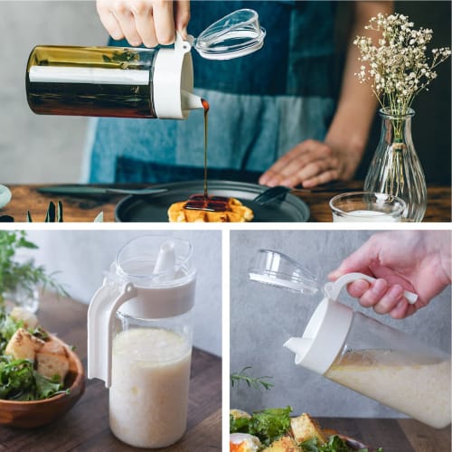 [.co.jp Exclusive] [Official] Takeya 2-Pack Seasoning Bottles, 500ml, with Measuring Tape, Plastic and Silicone, FRESHLOK Refill, Heat, Cold, and Impa