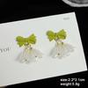 Pure White Women's Dangle Earrings Blooming Flower Acrylic Enamel Butterfly Imitation Pearl Heart Hanging Earrings Elegant Brinc