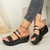 Fashion Women Wedges Slippers Luxury Platform Slippers Sexy Open Toe Women Shoes Fashion Shiny Beach High Heels Sandals Slides Women