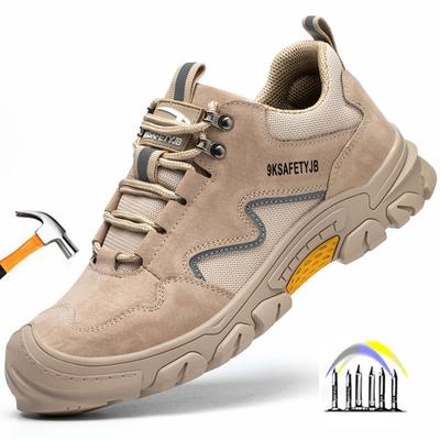 Work Shoes with Iron Toe Anti Smashing Puncture Proof Suede Work Safety Sneakers Anti-slip Safety Shoes for Work Security Shoes