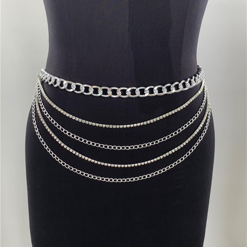 Bague punk rétro en métal chaîne de taille amour pendentif assiette tournesol ensemble de chaînes de corps pour femmes