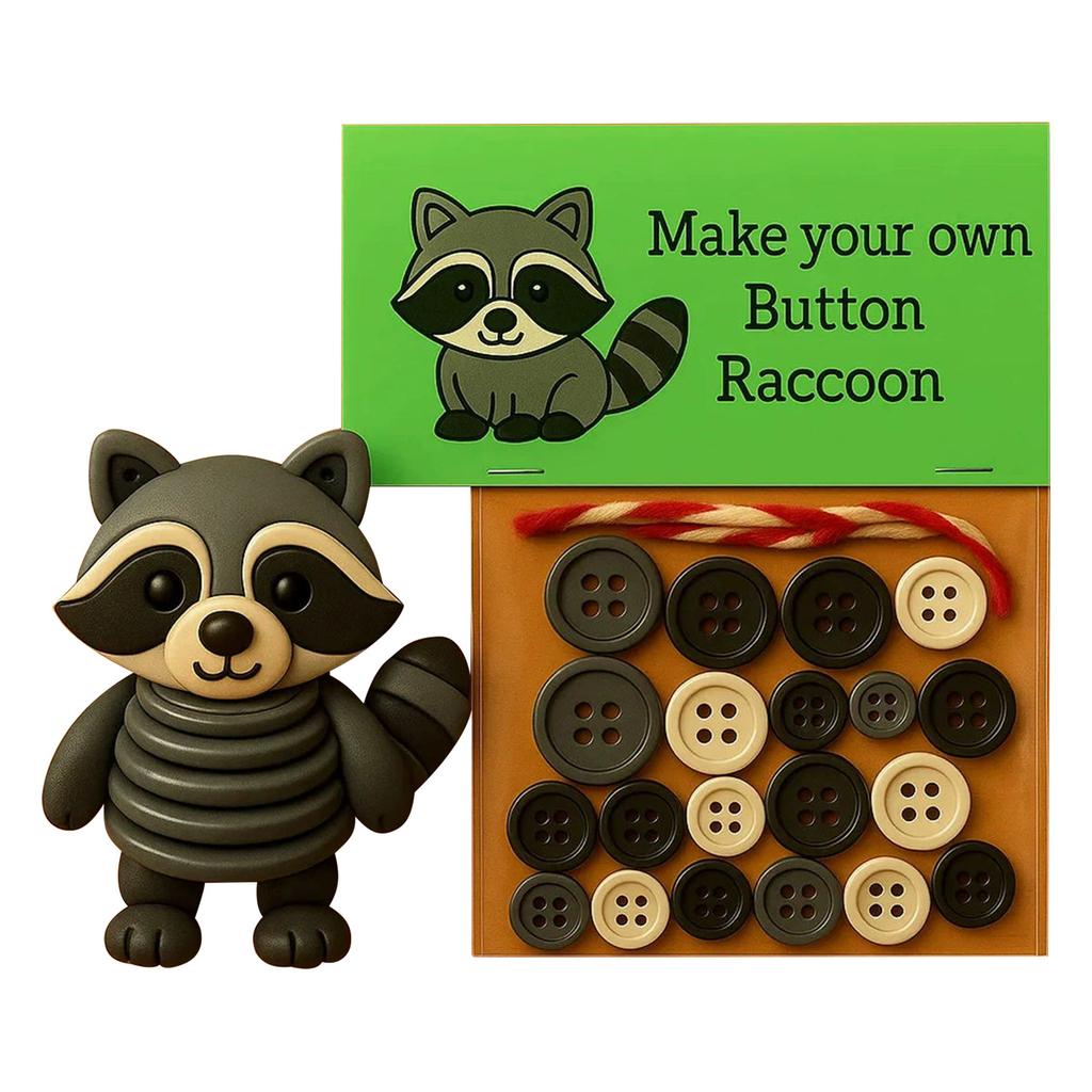 Button Ornament Making Set Animal Decoration Button Christmas Tree Craft Kit DIY Button Craft Kit for Xmas Hanging Decoration