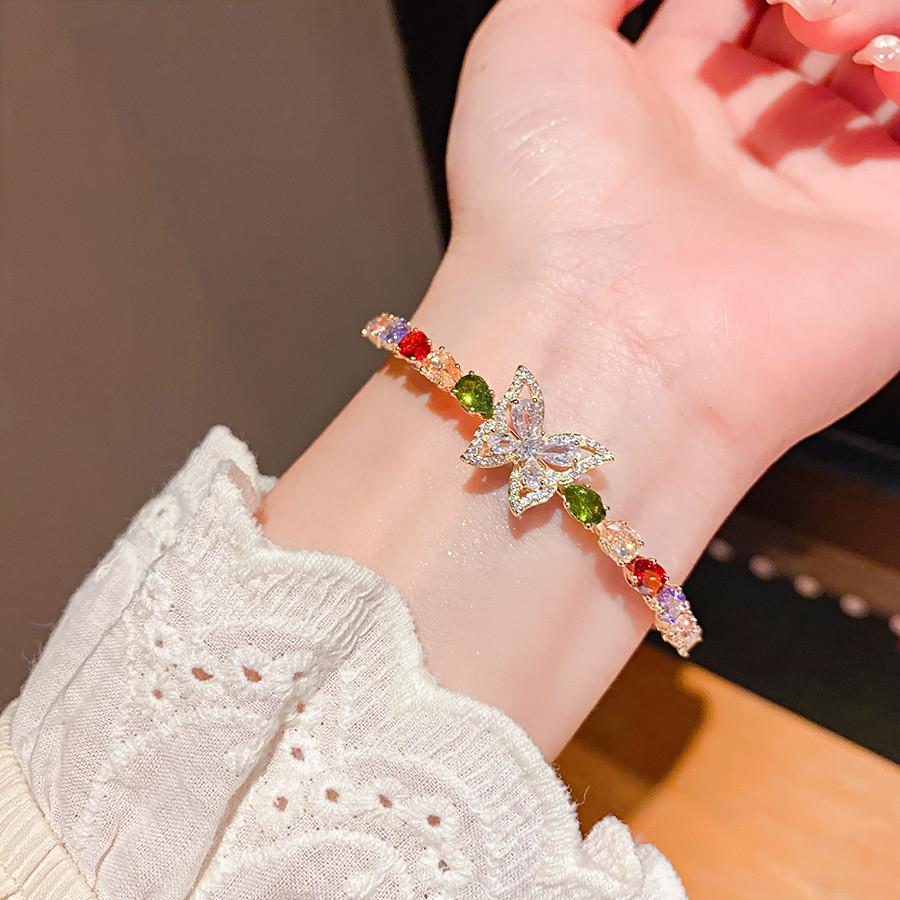 Animal Butterfly Fashion Bracelet With Zircon Stones For Womens Jewelry Accessory