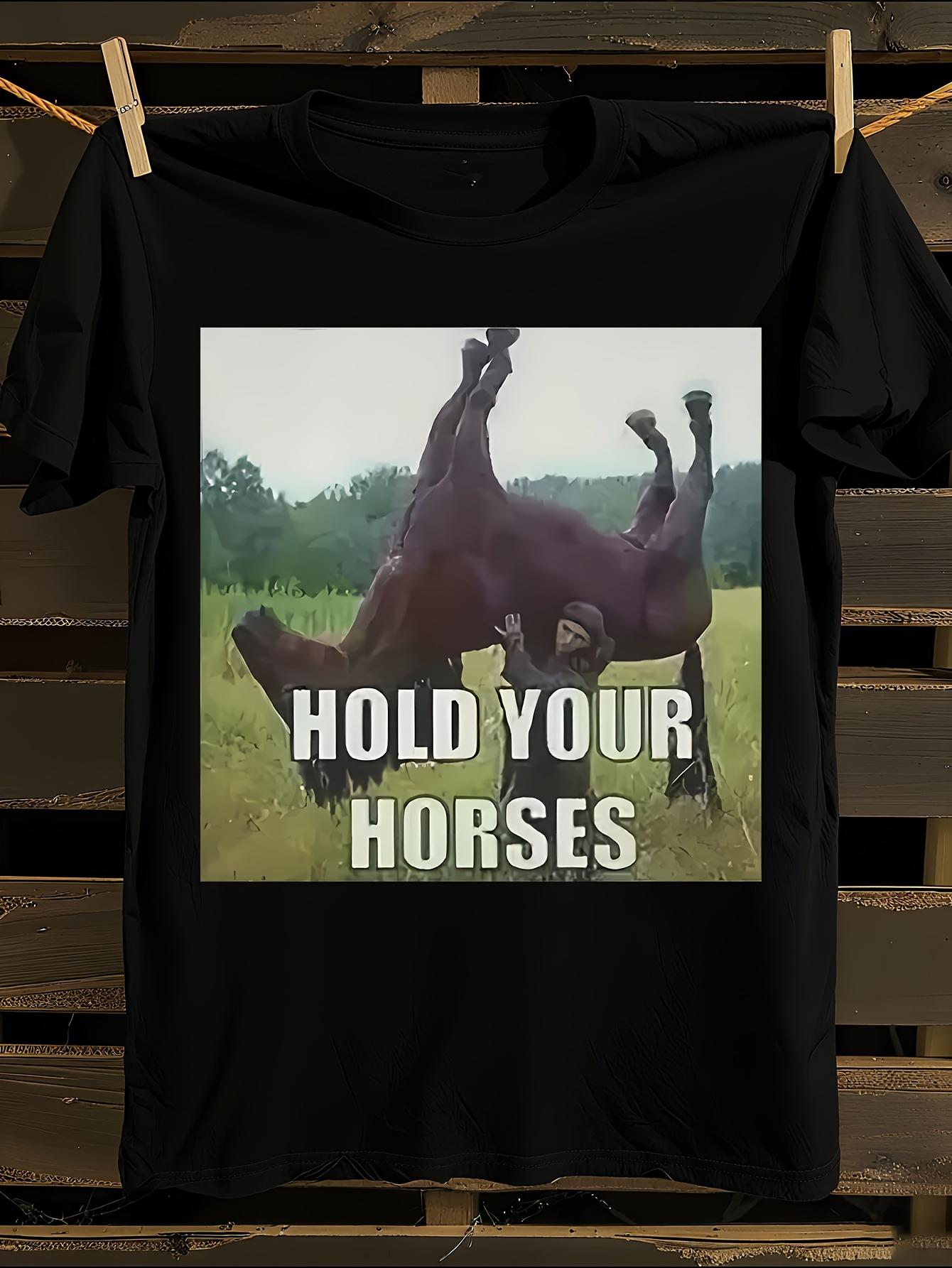 Funny Horse Meme T-shirt L