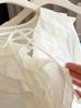 Spring Retro V-Neck Ruffle Lace-Up Women's Stylish Long-Sleeve Top - Versatile & Tummy-Concealing