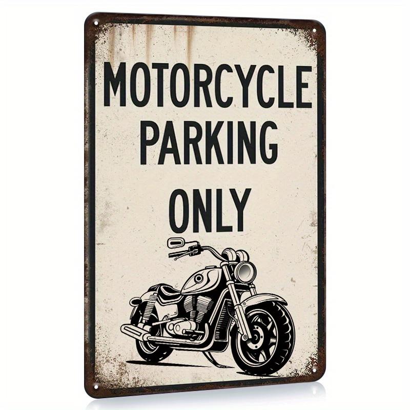 1pc, Motrocycle Parking Only Garage Metal Sign Outdoor Plaque Decor, Home Decor, Wall Signs Retro Vintage, Garage Kitchen Decor