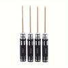 4pcs/set RC Outer Hexagonal 1.5, 2.0.2.5.3.0mm. High Speed Steel Titanium Plated Aircraft Model Tool Screwdriver